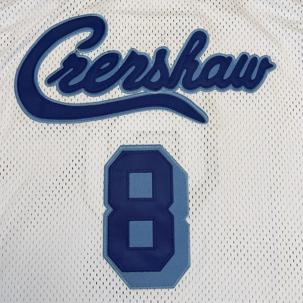 Crenshaw Jersey Mens XL White Blue Basketball Kobe Bryant 8 Headgear Classics